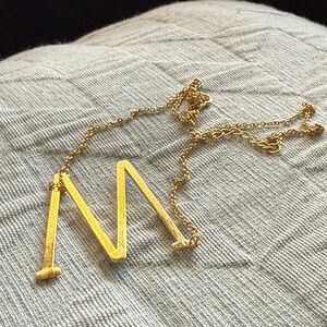 Anthropologie monogram pendant necklace with letter M